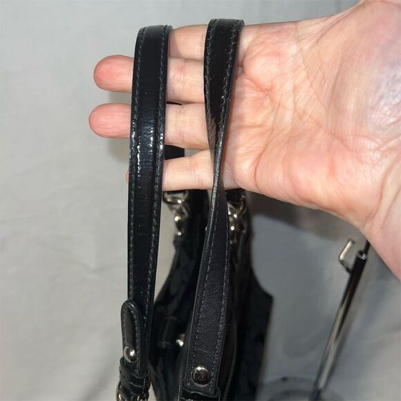 Coach Women's Black Signature Python Shoulder Bag - Picture 9 of 12